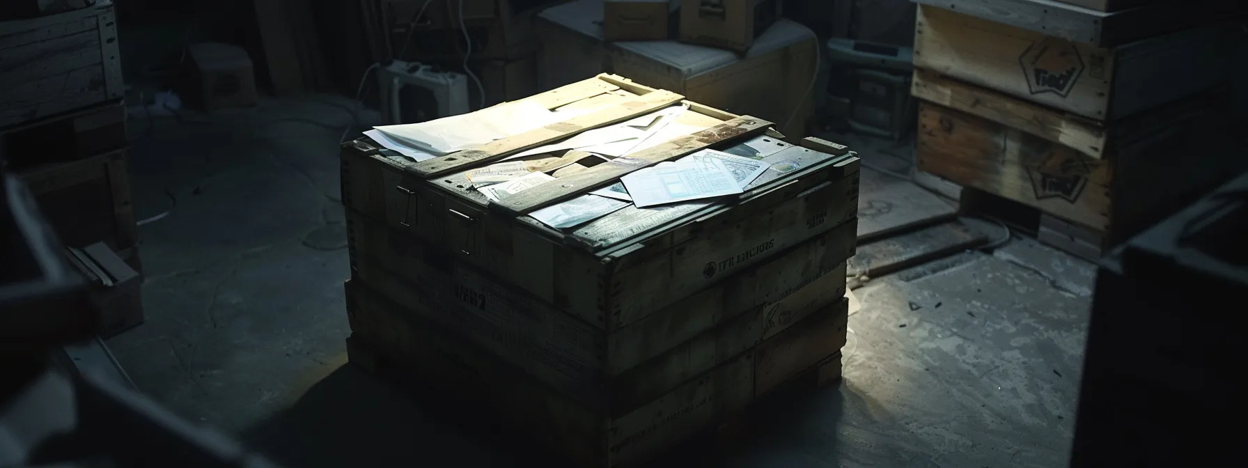 un escenario de una caja fuerte bien organizada con documentos importantes, pruebas y evidencia de un accidente, garantizando la integridad y validez de la evidencia recolectada.